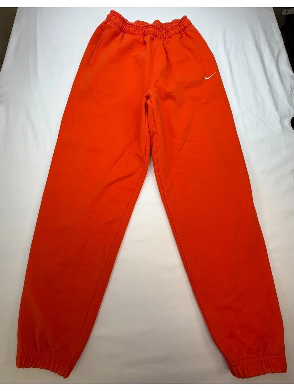 Nike Men's Sweatpants Pull On Tapered Solid Stretch Fleece Size L Orange
